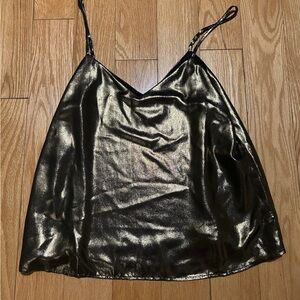 Banana Republic Petite Metallic Gold Cowl Neck Cami (XS Petite)